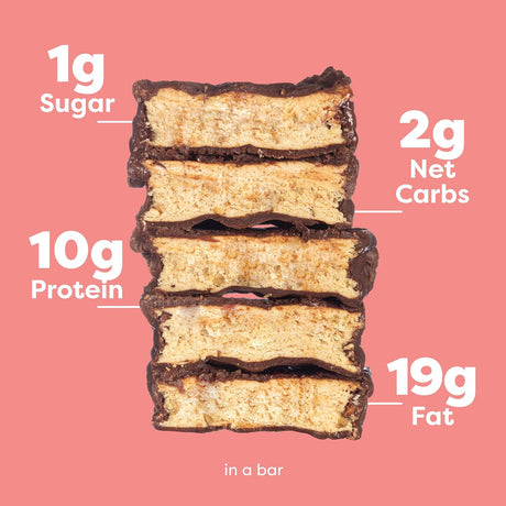 Kiss My Keto Salted Caramel Protein Bars – 1G Sugar, 9G Protein Keto Chocolate Bars – Low Carb Chocolate Bars – 12 Individually Wrapped Bars, Gluten Free Chocolate MCT Bars – Low Carb Candy Bars