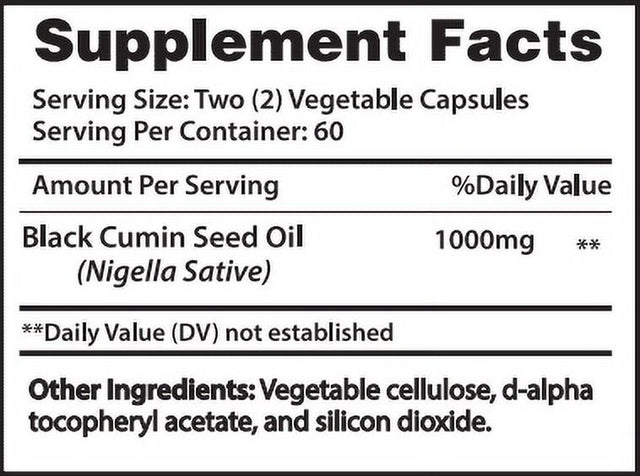 Greenfield Nutritions - Halal Black Seed Oil -1000Mg - Liquid Veggies Capsules - 120 Capsules