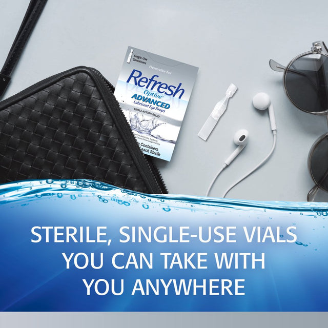 Refresh Optive Advanced Lubricant Eye Drops Preservative-Free Tears, 0.4 Ml, 30 Count