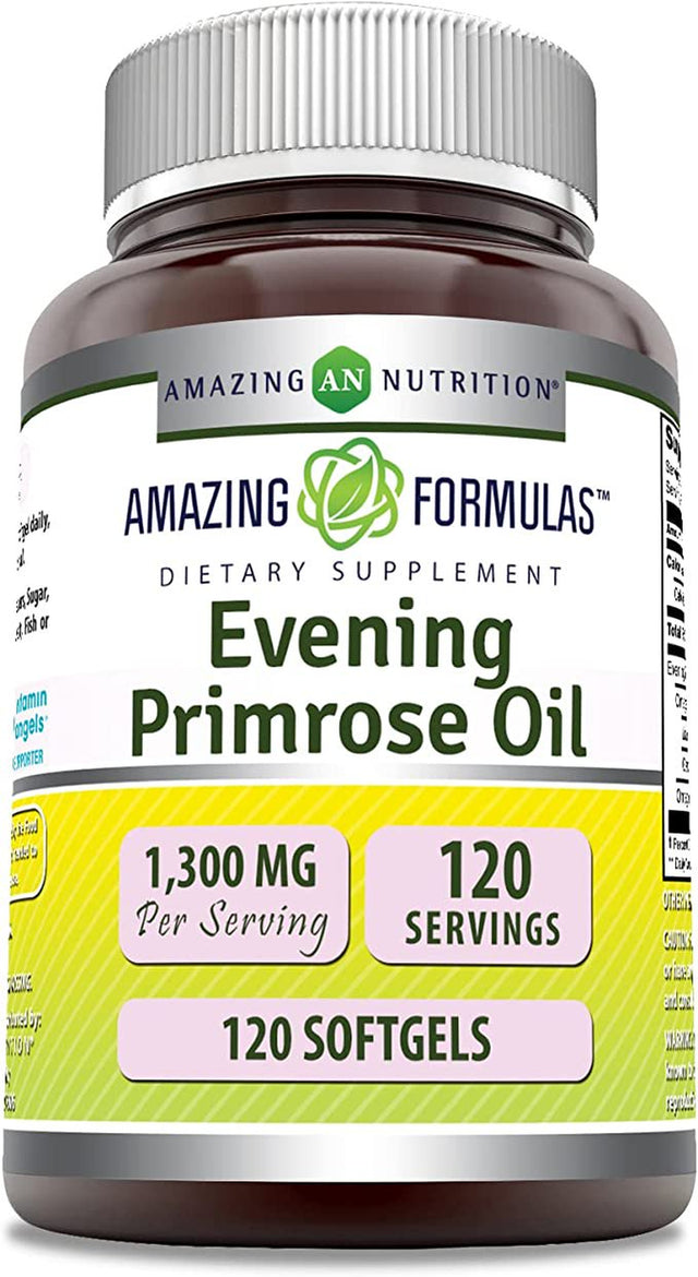 Amazing Formulas Evening Primrose Oil with 10% GLA 1300 Mg 120 Softgels