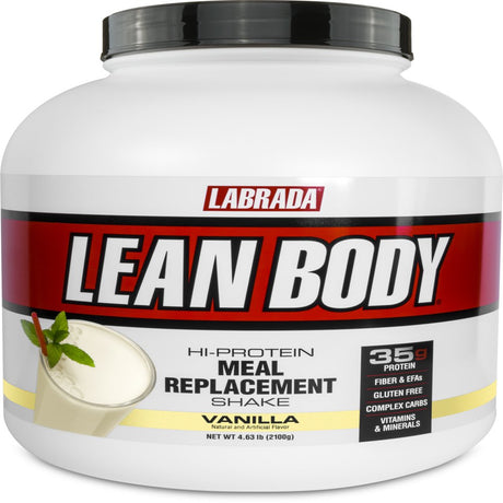 Labrada Lean Body Meal Replacement Powder, Vanilla, 35G Protein, 4.63 Lbs, 30 Servings