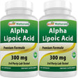 2 Pack Best Naturals Alpha Lipoic Acid 300 Mg 120 Capsules