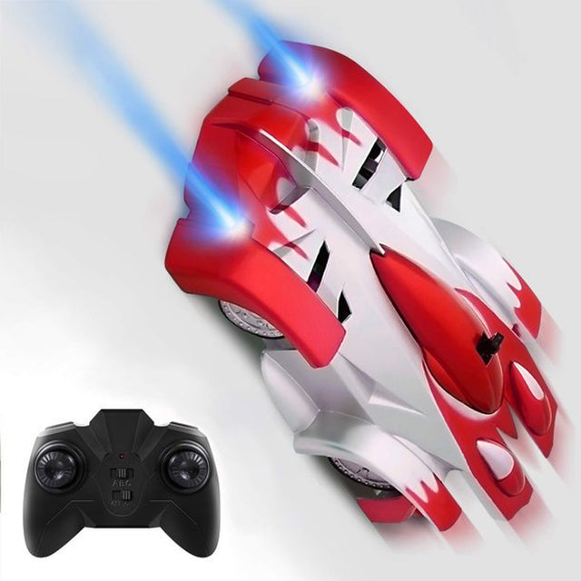 Gaia Remote Control Wall Climbing Racer Car Toy for Kids, Rechargeable Mode 360° Rotating Stunt Racing Vehicle, Electric Stunt Car Toy | Red