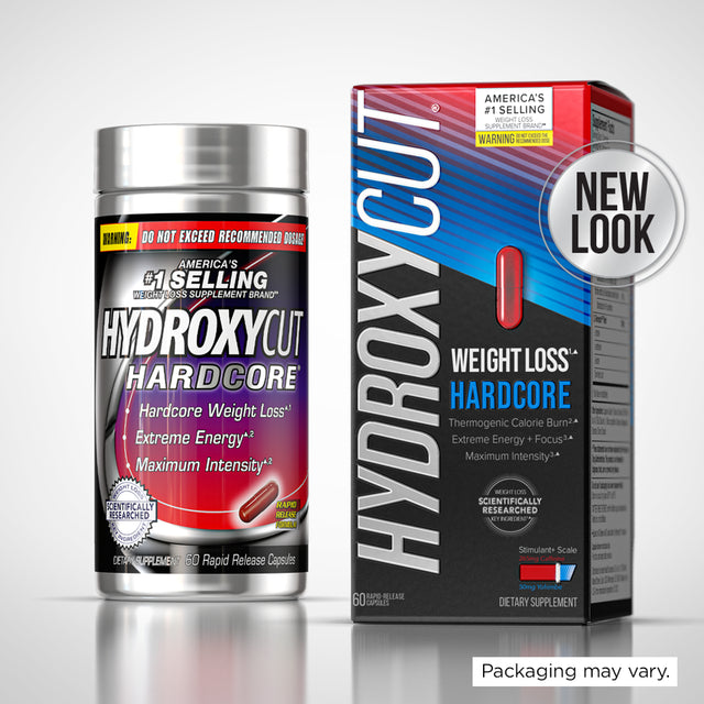 Hydroxycut Hardcore Weight Loss Capsules, Burn Calories, Increase Energy, 60 Ct, 30 Servings
