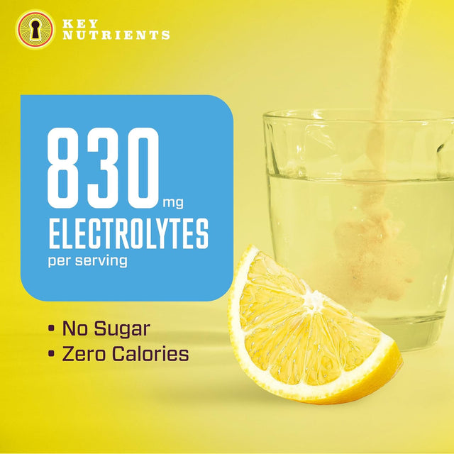 KEY NUTRIENTS Electrolytes Powder No Sugar - Refreshing Lemonade Electrolyte Powder - Hydration Powder - No Calories, Gluten Free Keto Electrolytes Powder - 90 Servings - Made in USA
