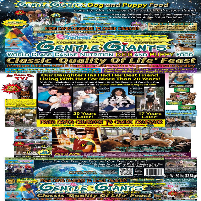 Gentle Giants World Class Canine Nutrition Dog and Puppy Food Classic Quality of Life Chicken Feast, 30-Lb