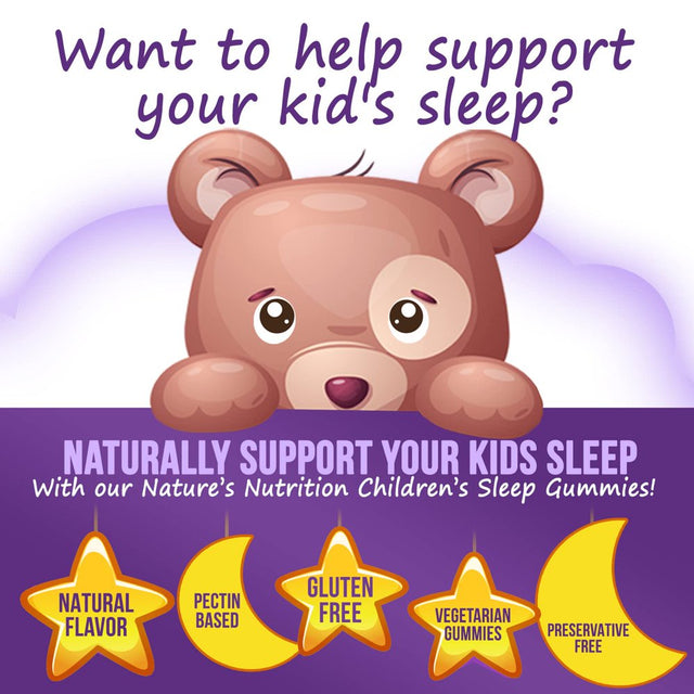 Kids Sleep Gummies, 2Mg Melatonin, Nature'S Effective & Drug-Free Restful Sleep Support Supplement, Childrens Melatonin Gummy for Ages 4 & Up, Vegan, Non-Gmo, Natural Color & Berry Flavor - 60 Gummies
