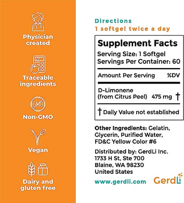 Gerdli - D-Limonene Supplement for Gut Health