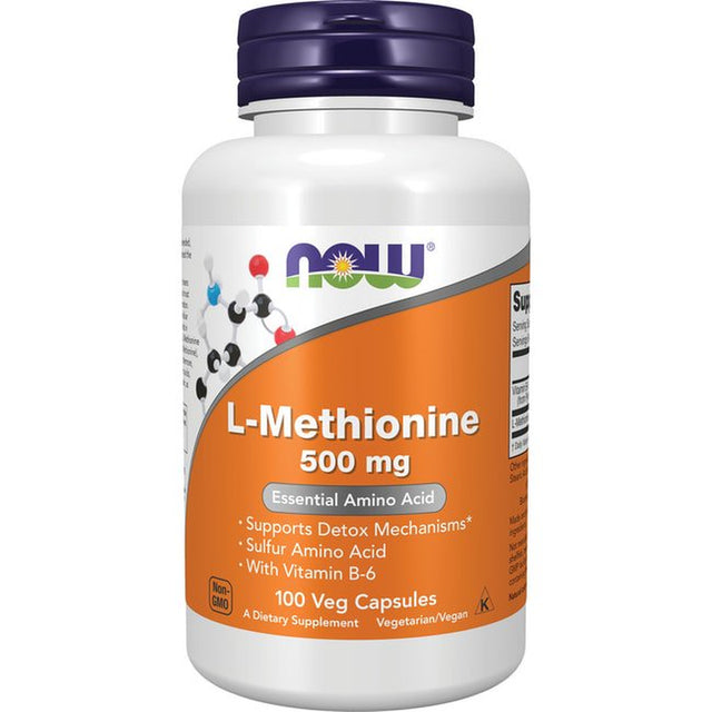 L-Methionine, 500 Mg, 100 Capsules, NOW Foods