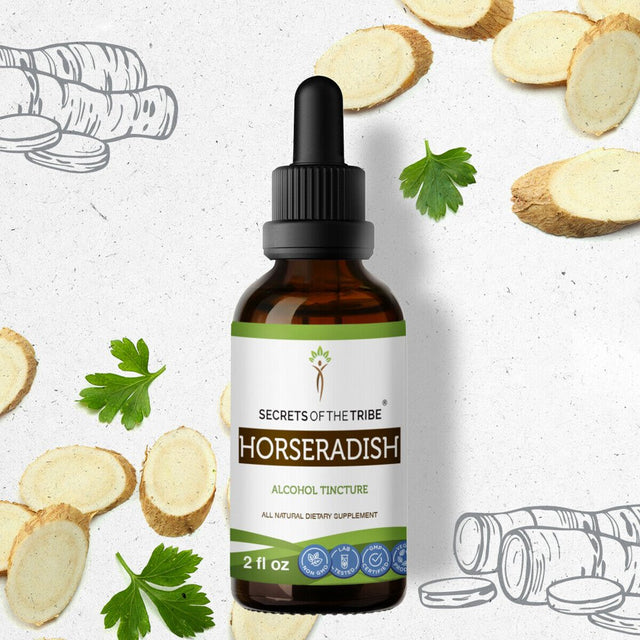 Horseradish Tincture Alcohol Extract, Organic Horseradish (Armoracia Rusticana) Dried Root 2 Oz