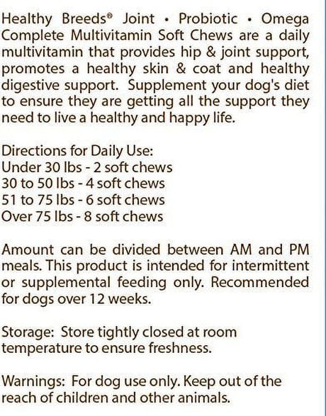 Healthy Breeds 192959009996 Chinese Crested All in One Multivitamin Soft Chew - 90 Count