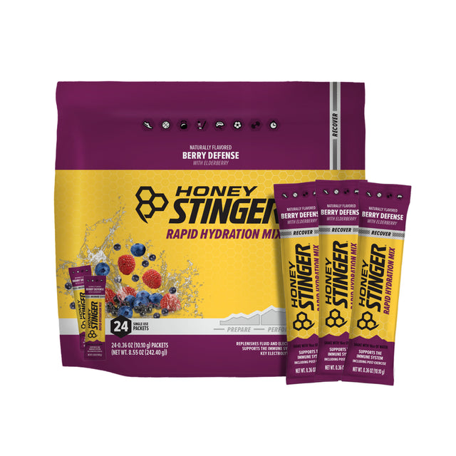 Honey Stinger RECOVER Rapid Hydration Mix - Berry Defense, Sports Nutrition (24 Count)