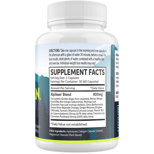 Alpilean Official Authentic Ingredients Weight Loss Support 60 Caps 30 Servings