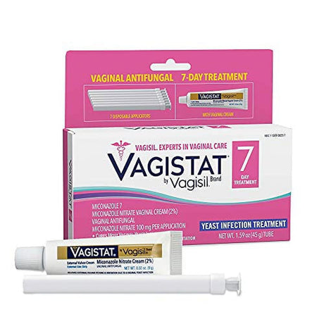 Vagistat 7 Day Yeast Infection Treatment for Women, Helps Relieve External Itching and Irritation, Contains 2% External Miconazole Nitrate Cream & 7 Disposable Applicators, by Vagisil