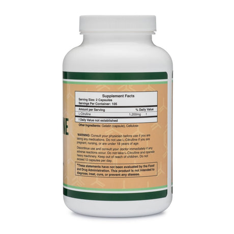 L Citrulline Capsules 1,200Mg per Serving – (L-Citrulline Increases Levels of L-Arginine and Nitric Oxide) Muscle Recovery and Soreness Supplement