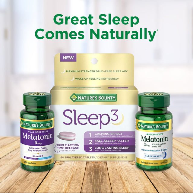 Nature'S Bounty Melatonin Sleep Aid Capsules, 10 Mg, 60 Ct, 2 Pack