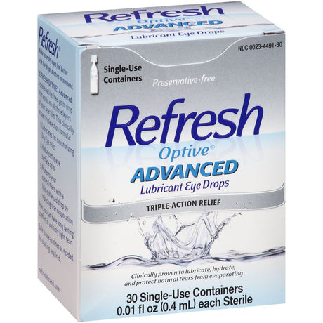 Refresh Optive Advance Triple Action Optical Drops, Unisex, 30Ct, 2-Pack