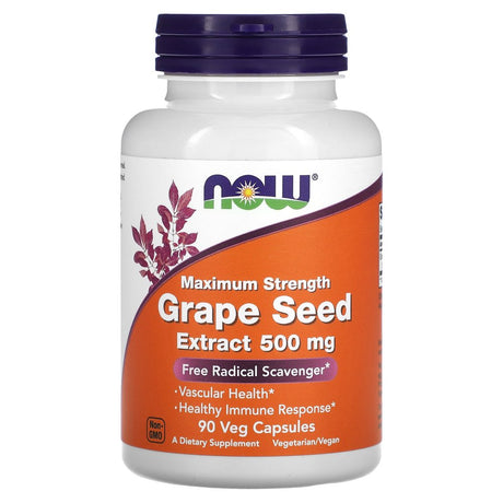 Grape Seed Extract, Maximum Strength 500 Mg, 90 Veg Capsules, by Now
