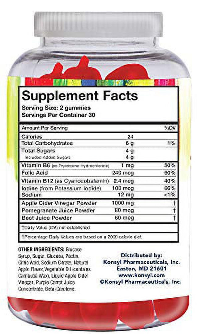 Konsyl Apple Cider Vinegar Gummies - 60 Ct