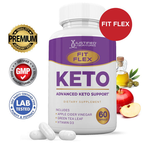 Fit Flex Keto ACV Pills 1275Mg Alternative to Gummies Dietary Supplement 60 Capsules