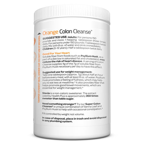 Health plus Colon Cleanse Orange Flavor, 9 Ounces, 36 Servings