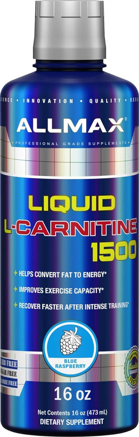 ALLMAX Liquid L-Carnitine 1500, Blue Raspberry, 16 Oz (473 Ml)