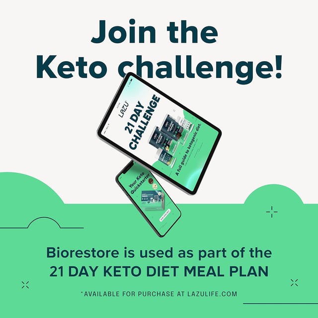 Lazu Biorestore Keto Electrolytes Powder (21 Servings) - Sugar Free Electrolyte Powder, Keto, Low-Carb, or Intermittent Fasting - Hydration Powder (186G) Kiwi Fruit Flavor