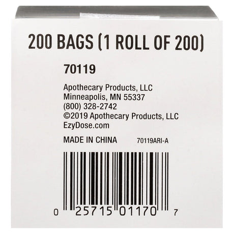 Ezy Dose Pill Pouch Refill Health Bags,1 Roll, 200 Disposable Bags