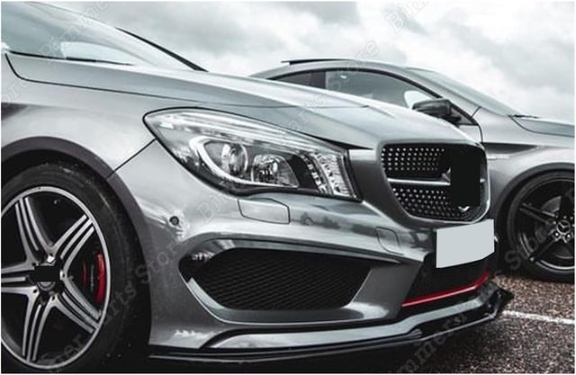 Front Bumper Splitter Lip Spoiler Diffuser Guard Body Kit Cover，Compatible for Benz CLA Class C117 CLA200 260 CLA45 AMG 2013-2015 (Color : Gloss Black)