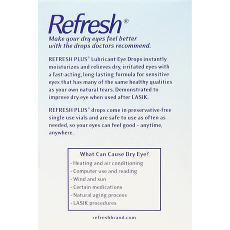 Refresh plus Lubricant Eye Drops Sensitive 100 Ct. Box
