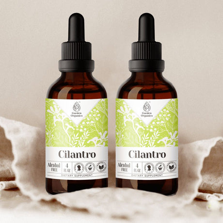 Garden Organics Cilantro Tincture Alcohol-Free Extract, Organic Cilantro (Coriandrum Sativum) Dried Leaf 2X4 Oz