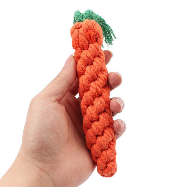 Black and Friday Deals Blueek 1 Piece of Carrot Dog Toy 22 Cm Long Woven Cotton Rope Puppy Chew Toy