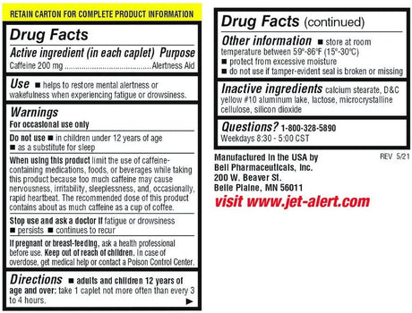 Jet-Alert Energy Stimulant Caffeine Pills, 200Mg, 90 Count