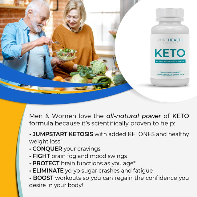 Keto Pills - Ketosis Weight Loss Supplement by Purehealth Research, 60 Capsules