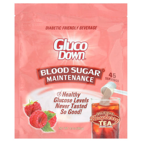 Glucodown, Maintains Healthy Blood Sugar, Delicious Raspberry Tea, 45-Servings