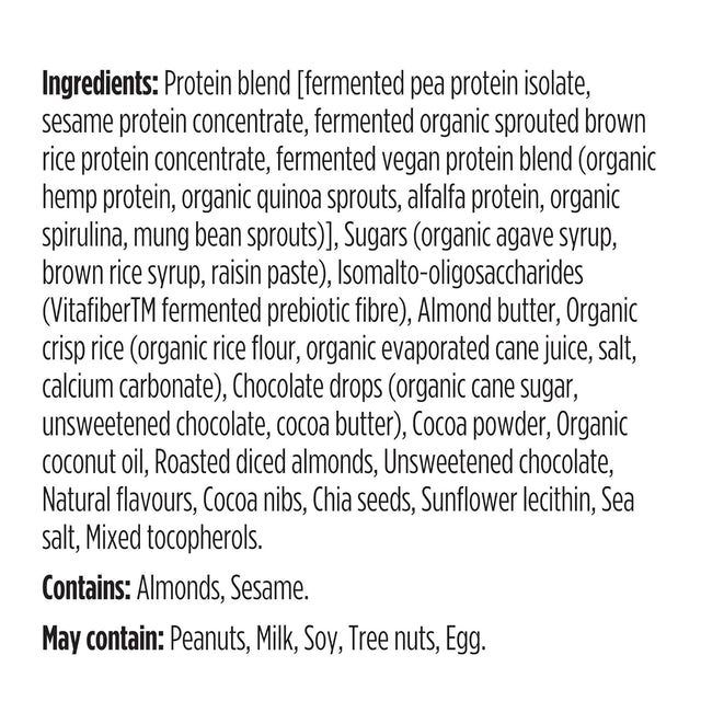 GENUINE HEALTH Dark Chocolate Almond Bar with Fermented Vegan Proteins, 55 GR