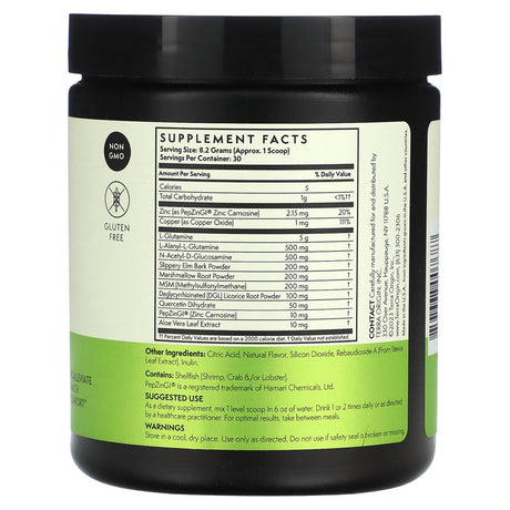 Healthy Gut Green Apple | 30-Servings with L-Glutamine, Zinc, Glucosamine, Slippery Elm Bark, Marshmallow Root and More!
