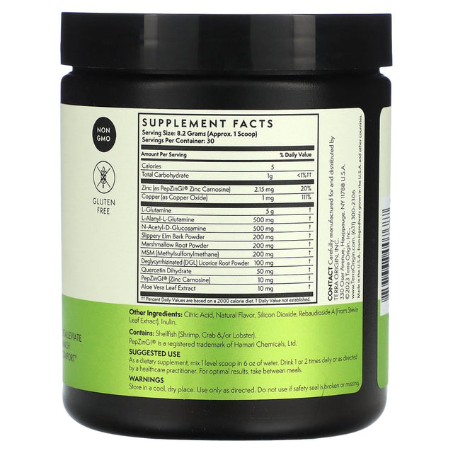 Healthy Gut Green Apple | 30-Servings with L-Glutamine, Zinc, Glucosamine, Slippery Elm Bark, Marshmallow Root and More!