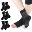 JFY Ankle Compression Sleeve - Open Toe Сompression Socks for Swelling, Plantar Fasciitis, Sprain, Neuropathy - Nano Brace for Women and Men