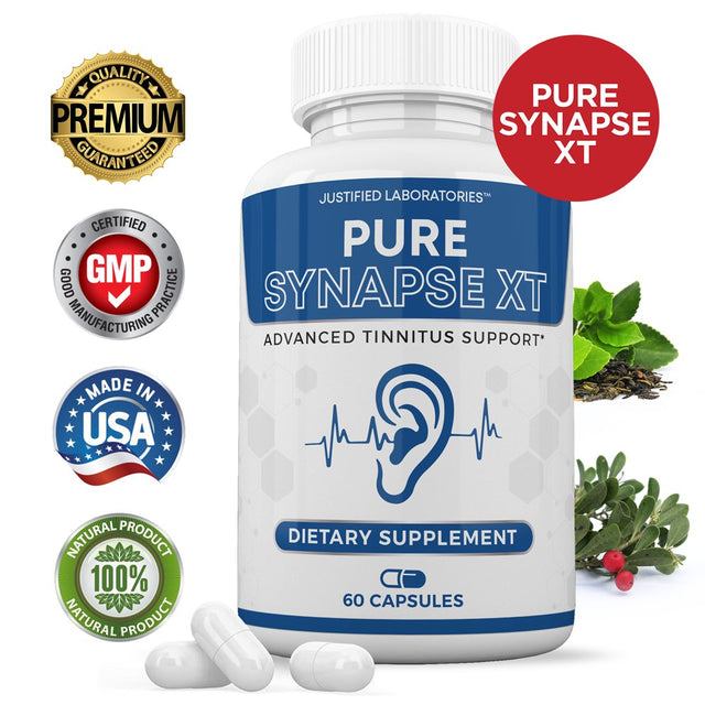 Justified Laboratories Pure Synapse XT Tinnitus Support 60 Capsules Supplement