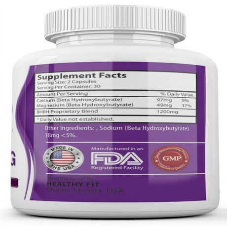 KETO BHB 1200Mg PURE Ketone FAT BURNER RAPID Weight Loss Diet Pills Ketosis 60 Capsules