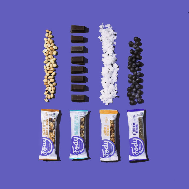 Fody Foods Vegan Protein Variety Nut Bars, All Flavors, 6G Protein per Bar, Low Fodmap Certified, Sensitive Recipe, Gut & IBS Friendly, 12 Count