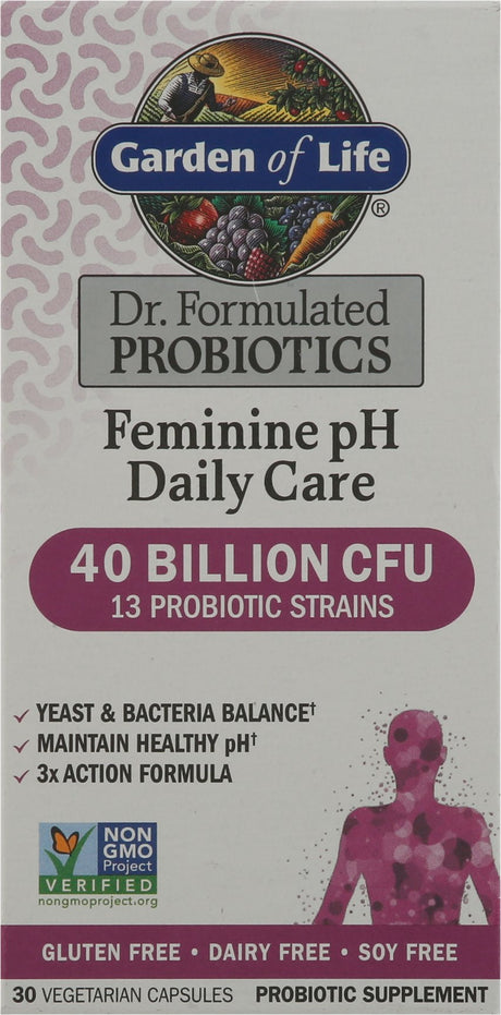 Garden of Life Dr. Formulated Feminine Ph Daily Care 40 Billion CFU 30Ct - Capsules