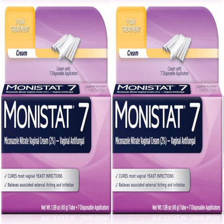 Monistat 7-Day Yeast Infection Treatment, Cream with Disposable Applicators, Pack of 2