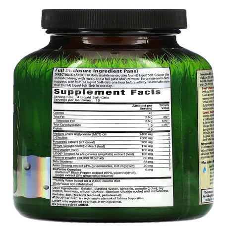 Irwin Naturals Fenugreek RED with Nitric Oxide Boosters - 60 Liquid Soft-Gels