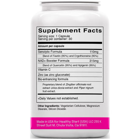 LAZU Age Renu Healthy Aging, Nootropic & Cognitive Support, Senolytic & Sirtuin Activator That Elevates NAD+, CD38 Inhibitor. Contains Apigenin, Fisetin & Quercetin, Patent Pending, 30 Caps 1 Month