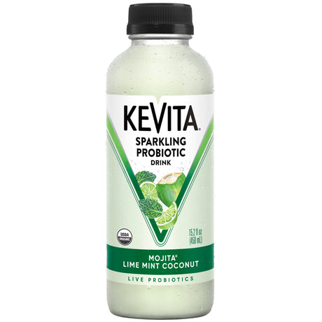Kevita Organic Mojita Lime Mint Coconut Sparkling Probiotic Drink, 15.2 Fluid Ounce -- 6 per Case.