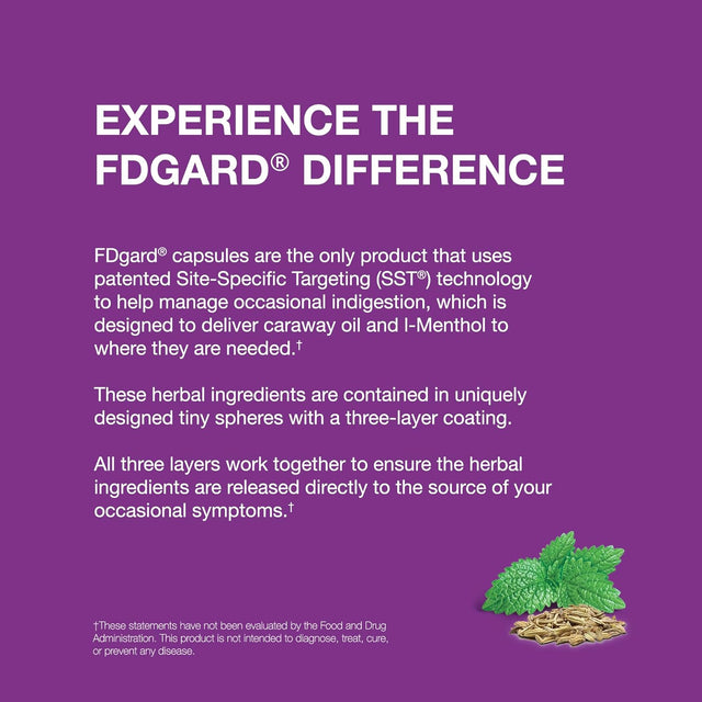 Fdgard Gut Health Supplement, Indigestion, Nausea & Bloating, Upset Stomach, 36 Capsules (Packaging May Vary)