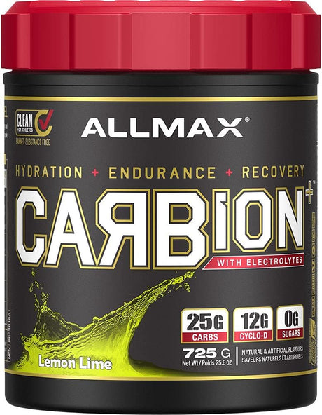 ALLMAX CARBION+, Lemon Lime - 725 G - High-Performance Training Fuel - Boosts Hydration, Performance & Recovery - 25 Servings