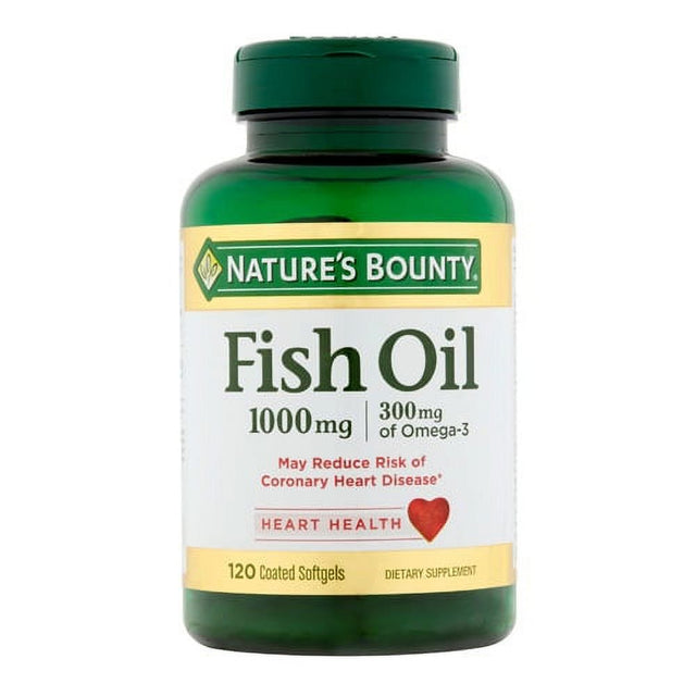 Natures Bounty Odorless Fish Oil 1000 Mg with 300 Mg of Omega 3 Supplement Softgels, 120 Ea, 3 Pack